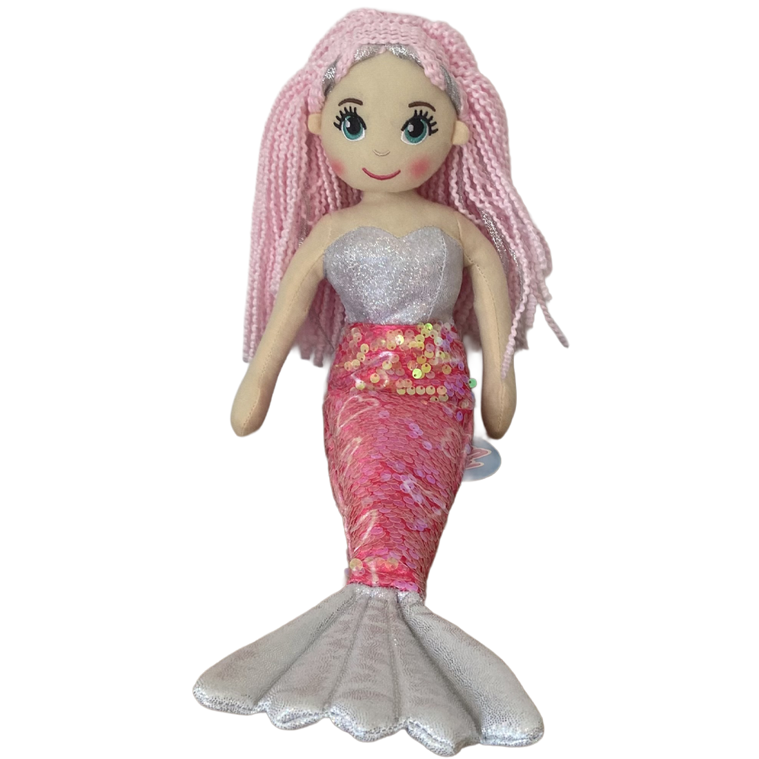 Cotton Candy Mia The Iridescent Pink and Silver Flip Sequined Mermaid Doll