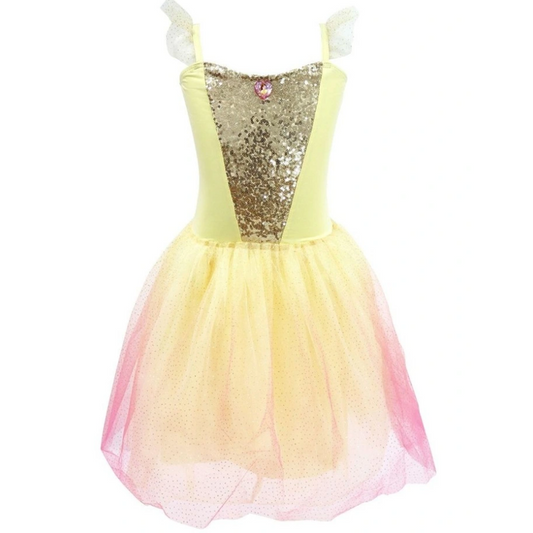 Disney Princess Belle Romantic Tutu Fairy Dress in Yellow