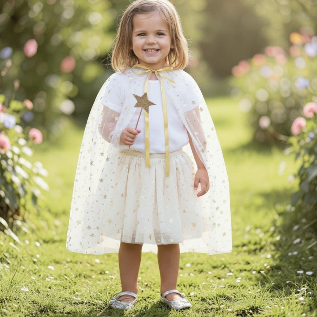 Dress Up Ivory Tutu With Gold Stars