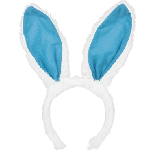 Easter Bunny Blue and White Bunny Ears Headband