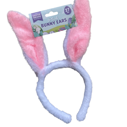 Easter Plush White and Pink Bunny Ears
