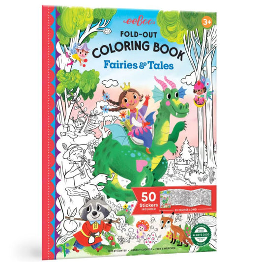 eeBoo Fold Out Colouring Book - Fairies & Tales