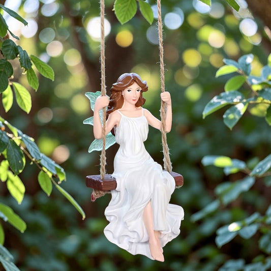 Elegant White Fairy On Swing