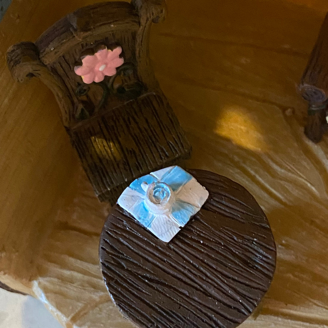Enchanted Miniature Fairy Garden Table and Chair Set