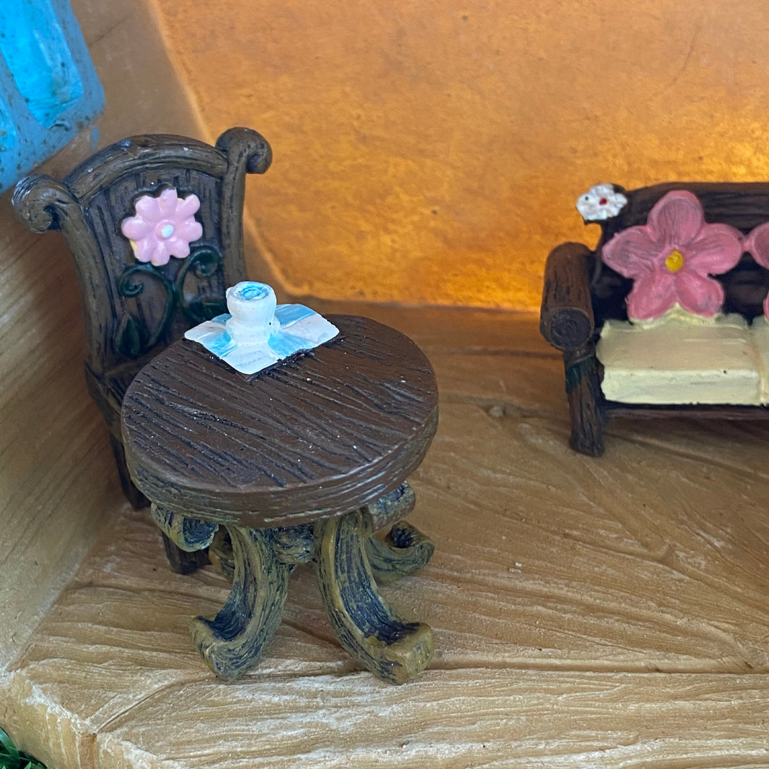 Enchanted Miniature Fairy Garden Table and Chair Set