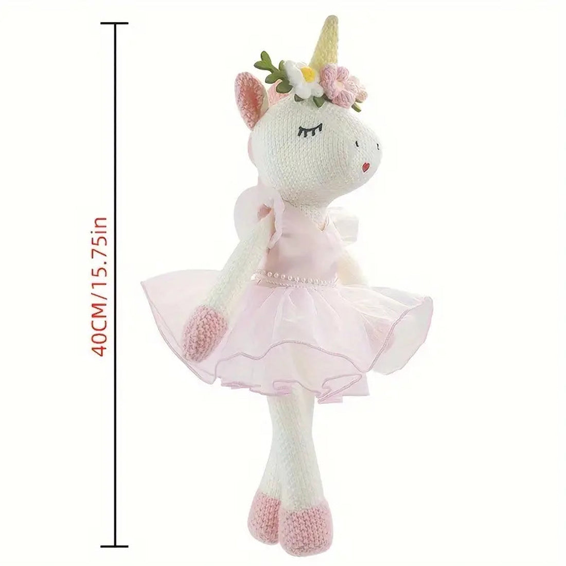 Eunice Knitted Unicorn Pink Dress Toy
