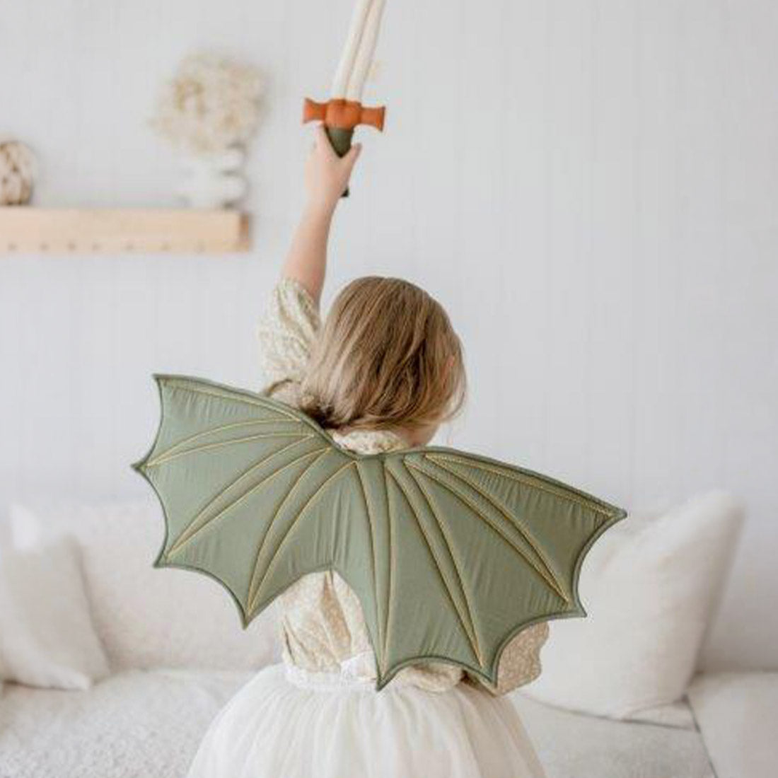 Fabelab Fabric Dress up  Wings Dragon Green