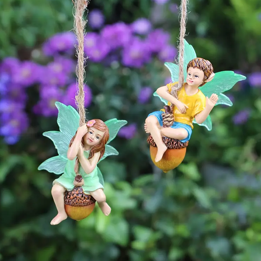 Fairies Swinging on an Acorn