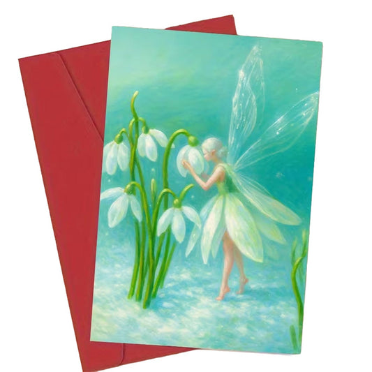 Fairy and Snowdrops Greeting Card