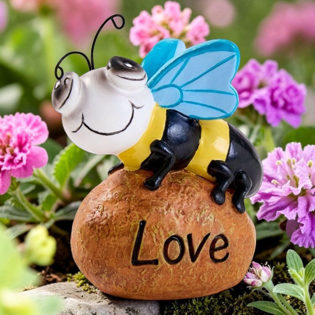 Fairy Bee on Rock Figurine
