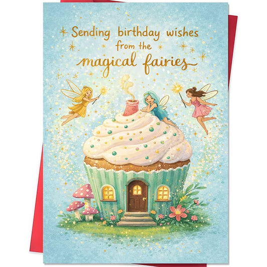 Fairy Birthday Cupcake Greeting Card
