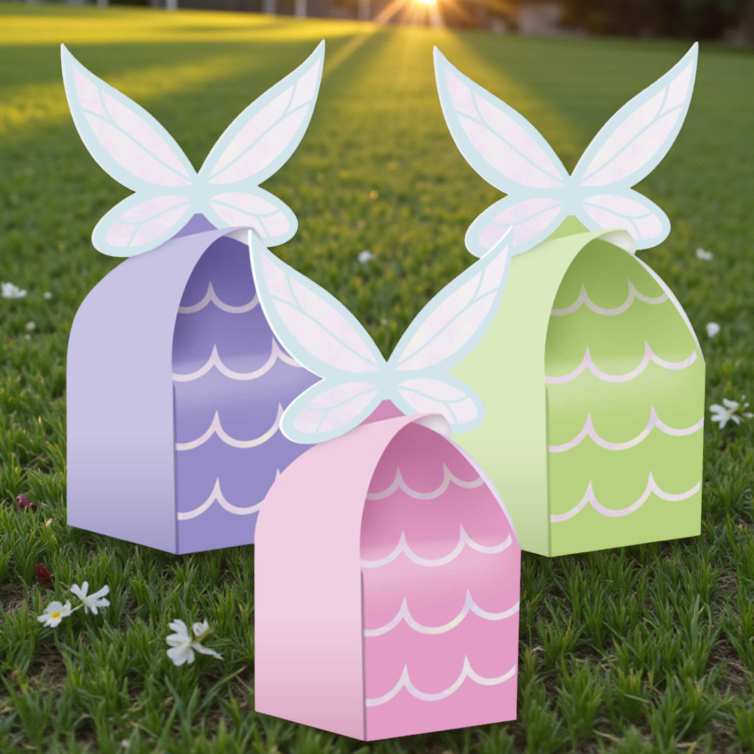 Fairy Forest Treat Boxes Cardboard 16cm x 6cm Pack of 6