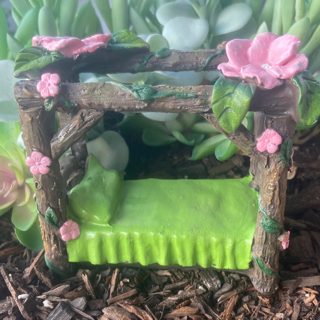 Fairy Garden Bed With Flower Canopy