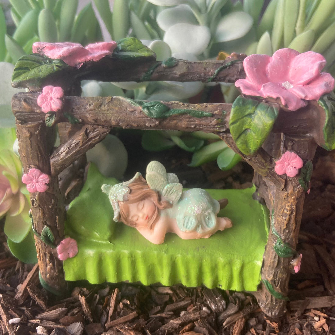 Fairy Garden Bed With Flower Canopy