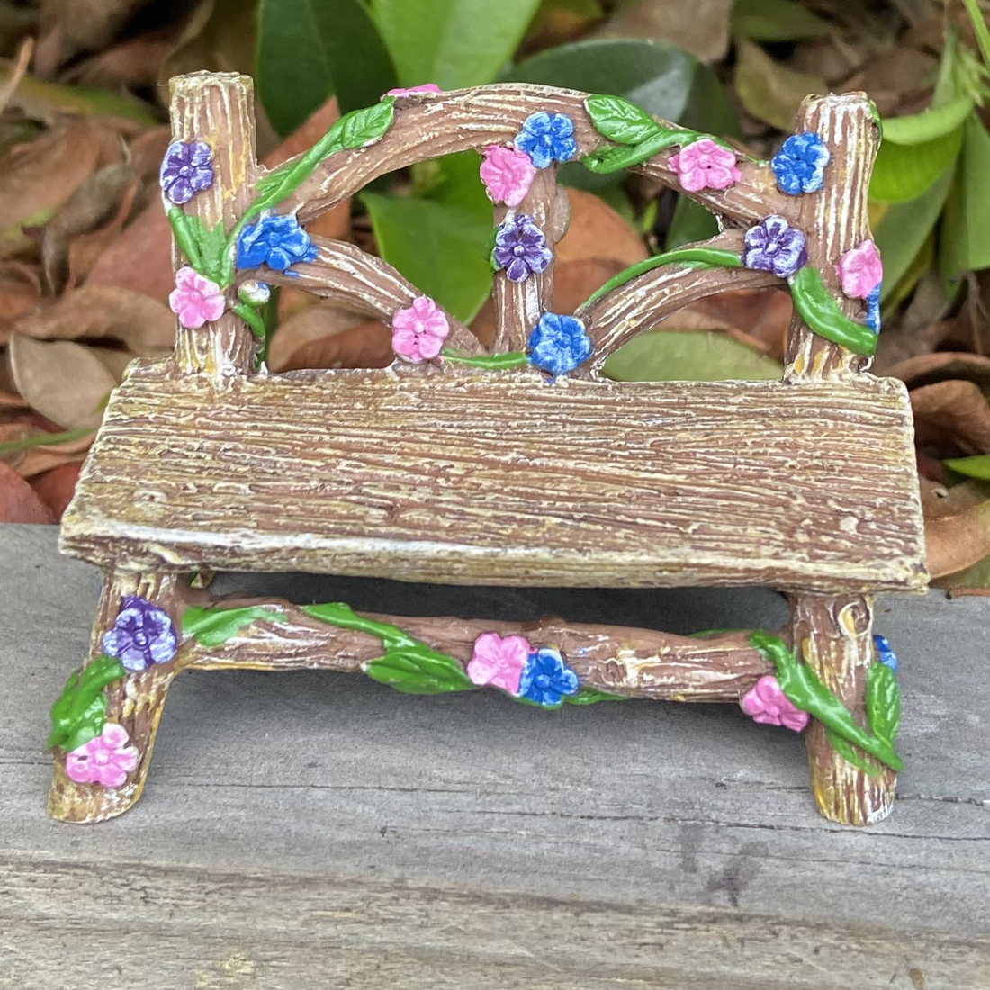Fairy Garden Floral Bench