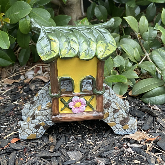 Fairy Garden Leaf Covered Bridge