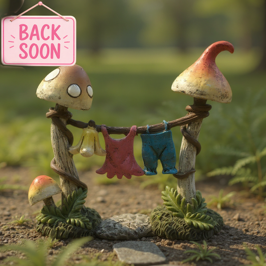 Fairy Garden Mushroom Clothes Line