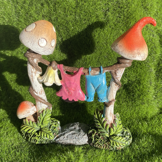 Fairy Garden Mushroom Clothes Line