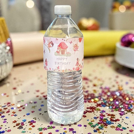 Fairy Happy Birthday Bottle Stickers