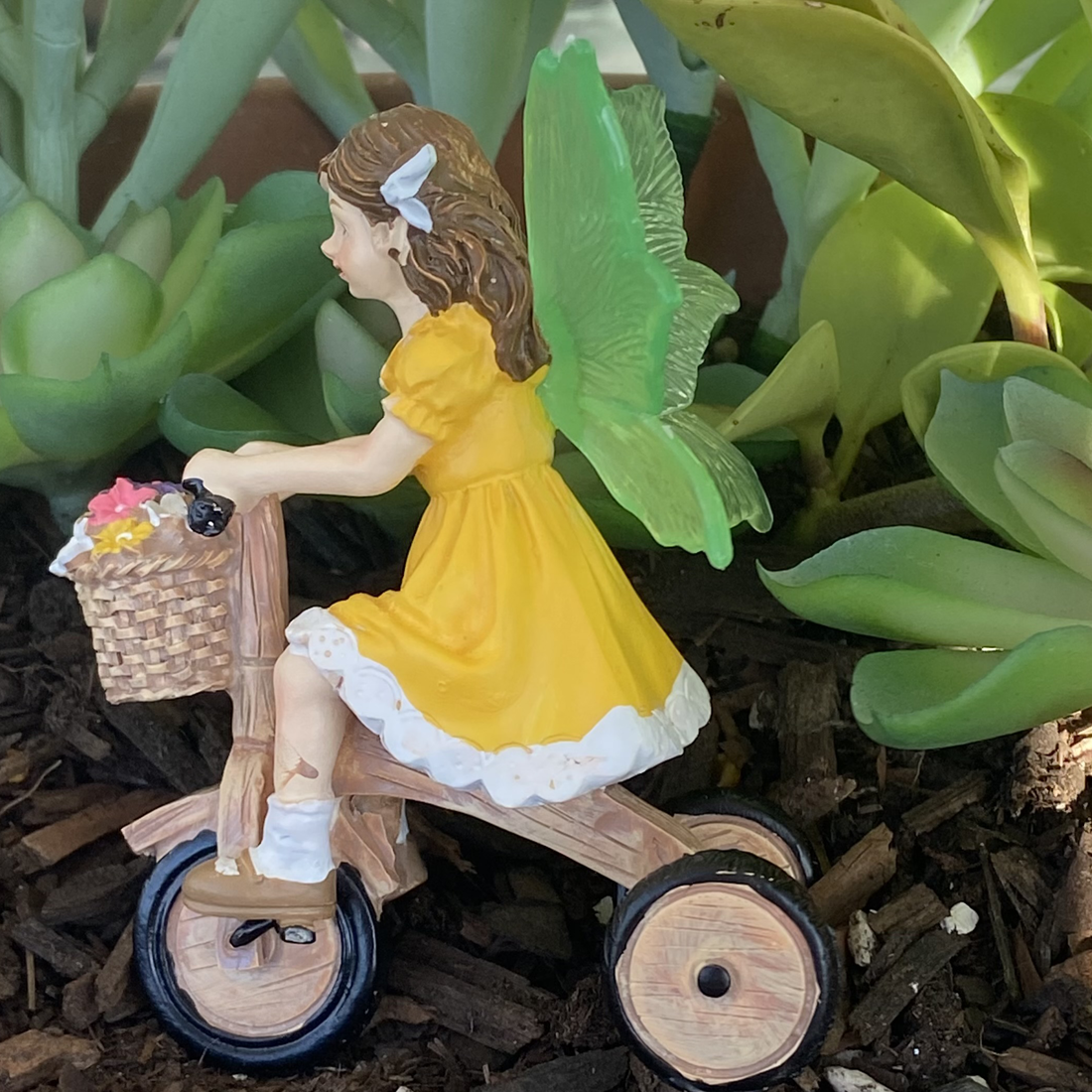 Fairy on a Bicycle Figurine