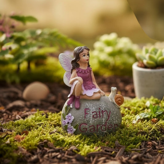 Fairy on Garden Stone Figurine