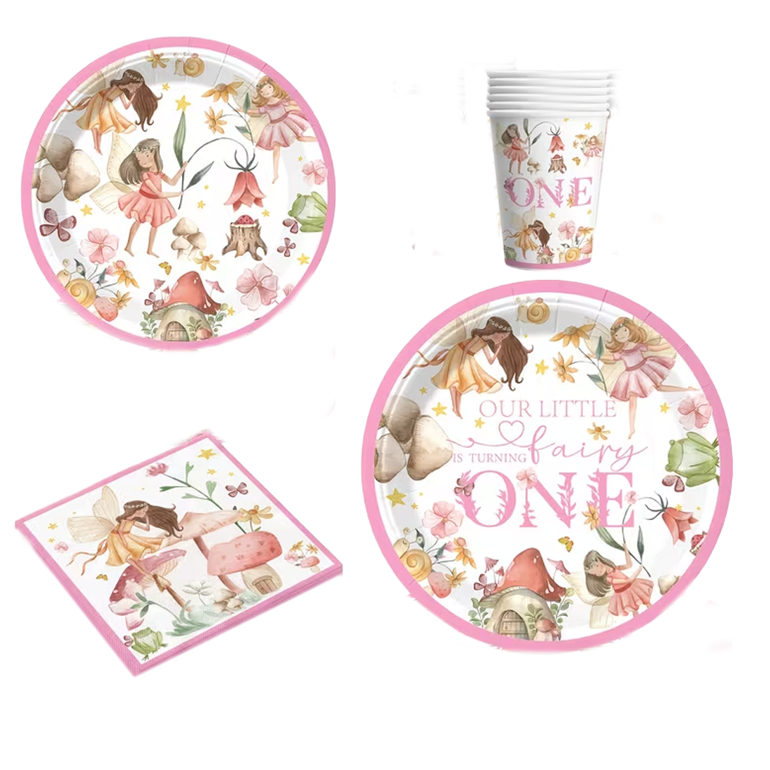 Fairy Party 1st Birthday Paper Plates Pack 10