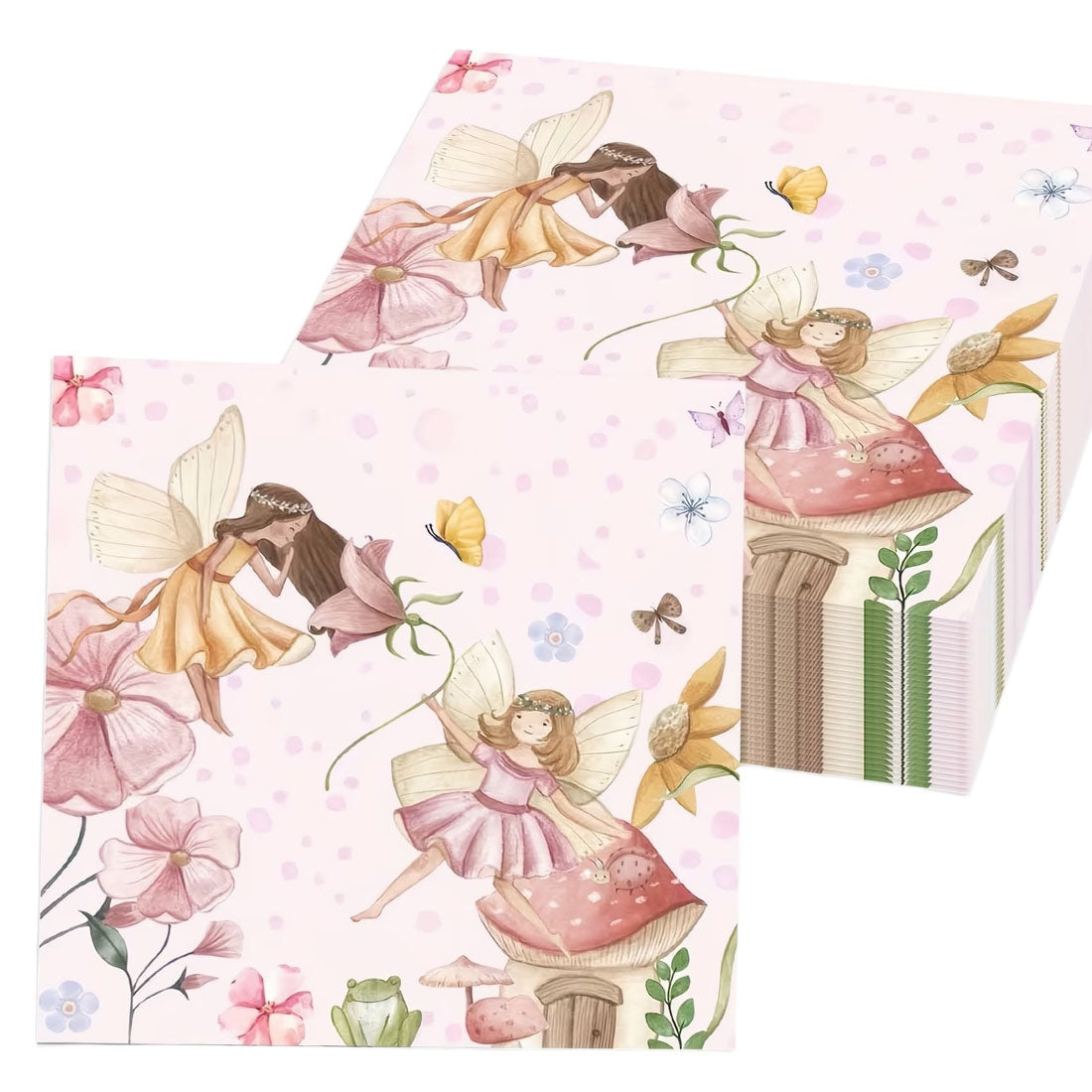 Fairy Party Pink Paper Disposable Napkins Pack 20