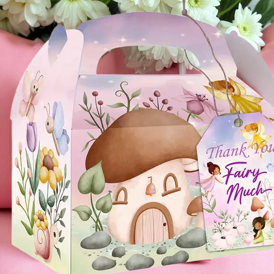 Fairy Party Treat Box With Handle - Fairies Welcome