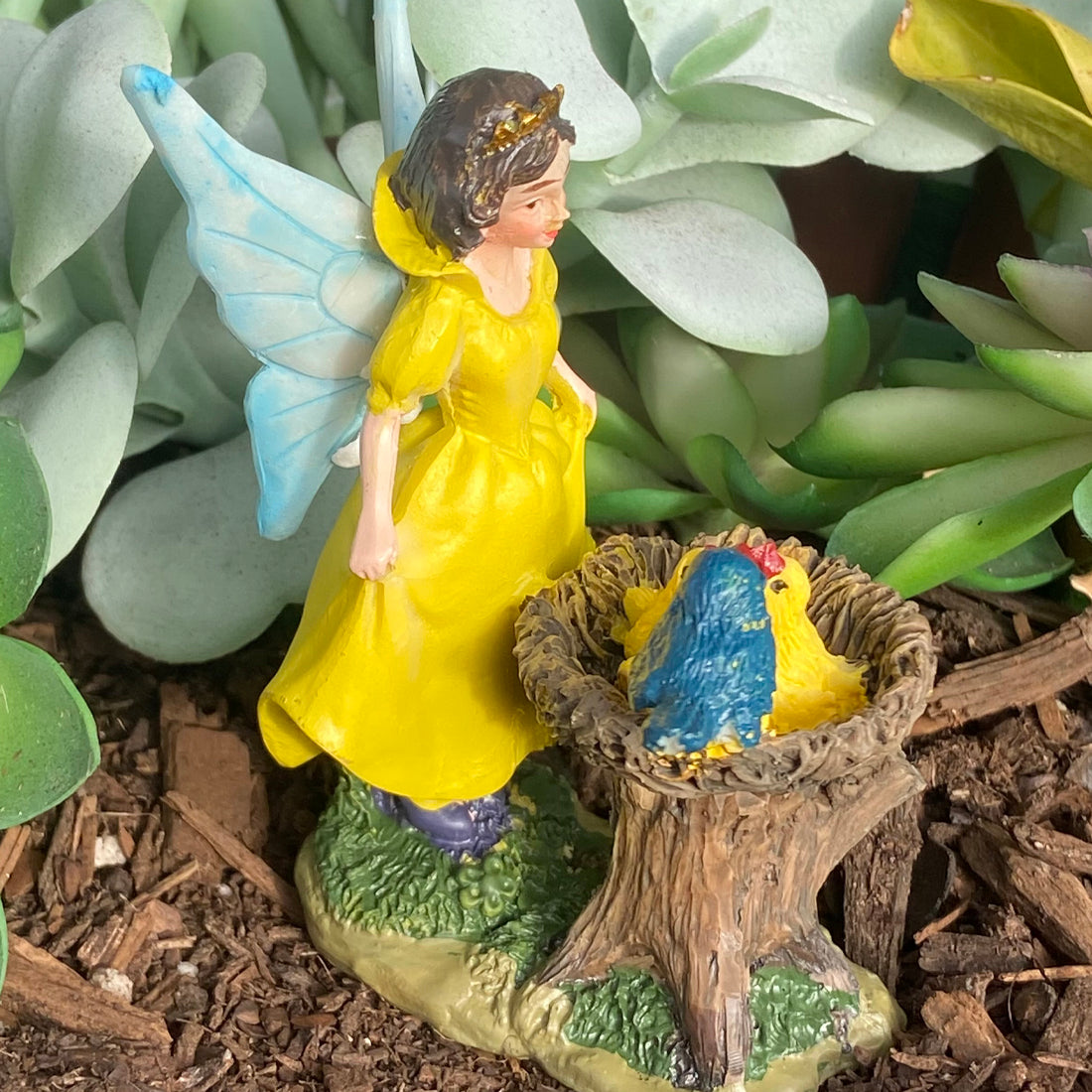 Fairy Princess Figurine with Baby Birds
