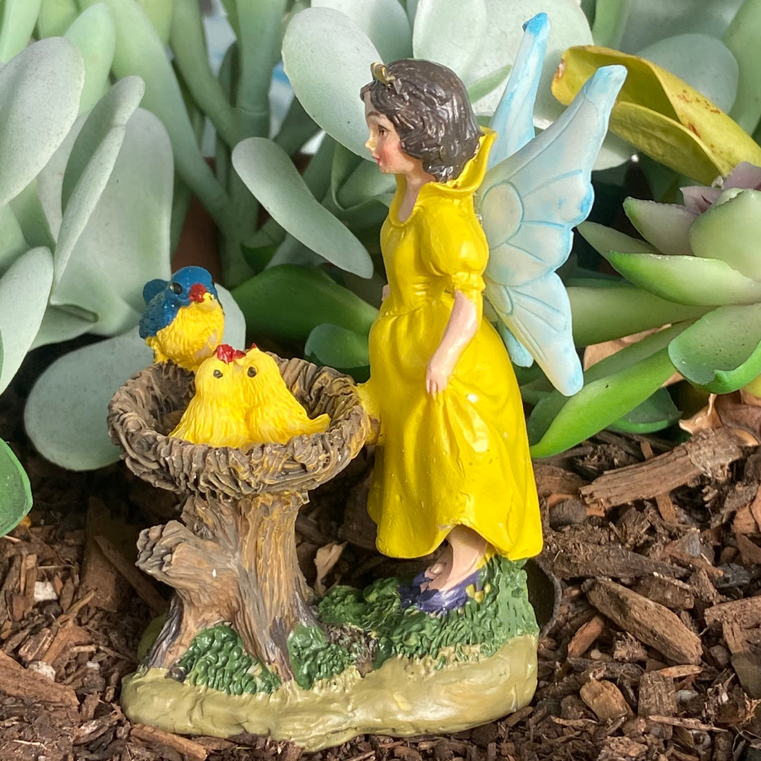 Fairy Princess Figurine with Baby Birds