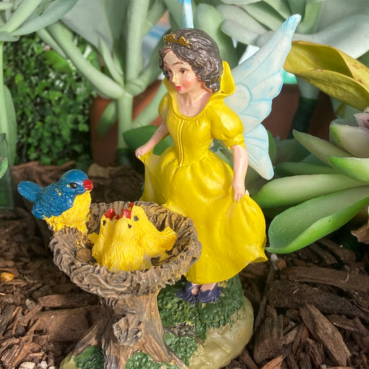 Fairy Princess Figurine with Baby Birds
