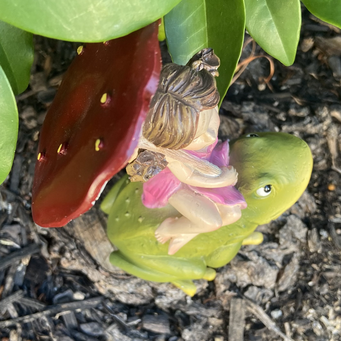 Fairy Sitting On A Frog Figurine