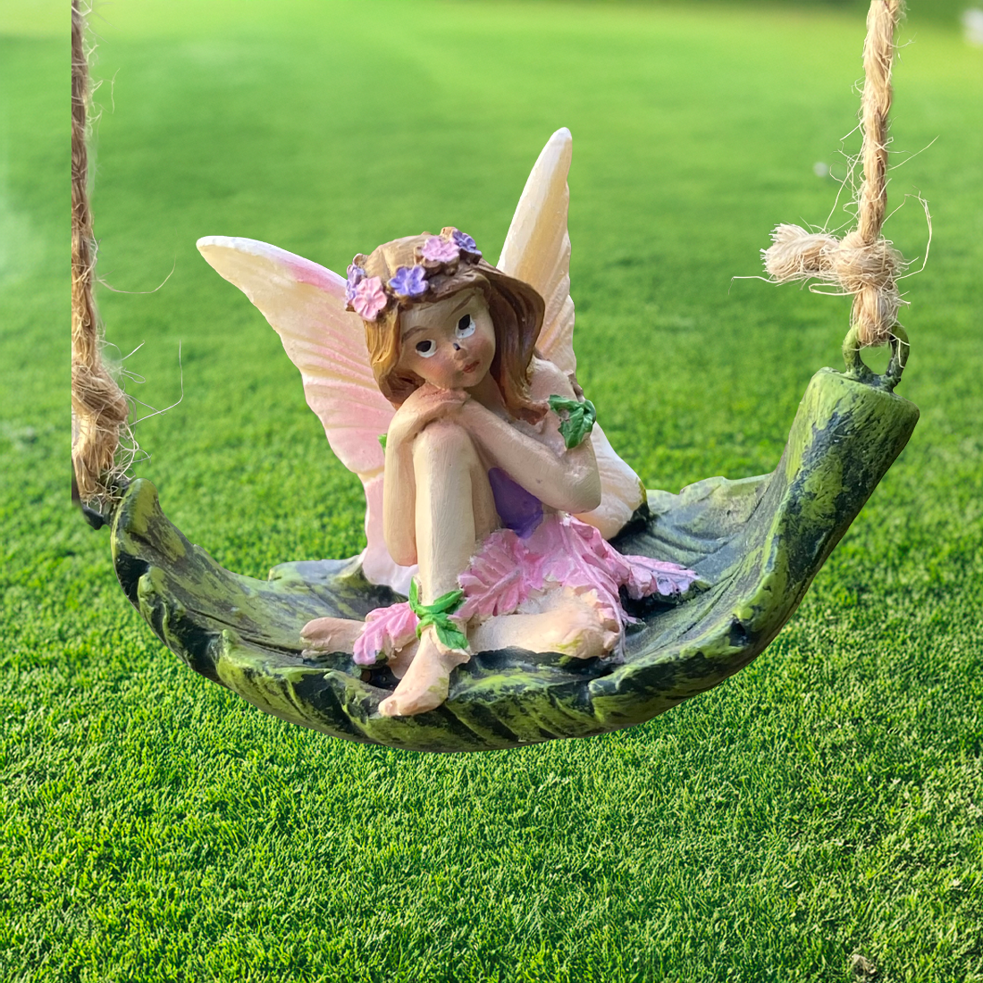Fairy Swinging on a Leaf