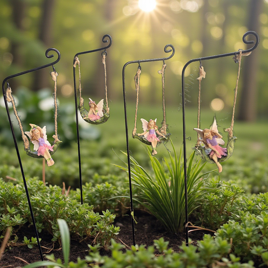 Fairy Swinging on a Leaf