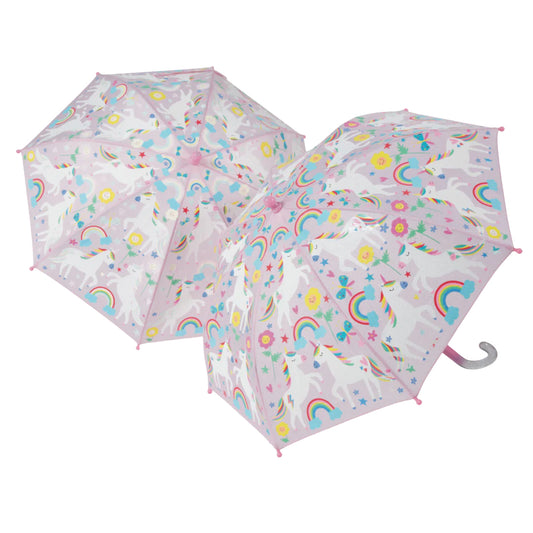 Floss & Rock Colour Changing Umbrella - Rainbow Unicorn