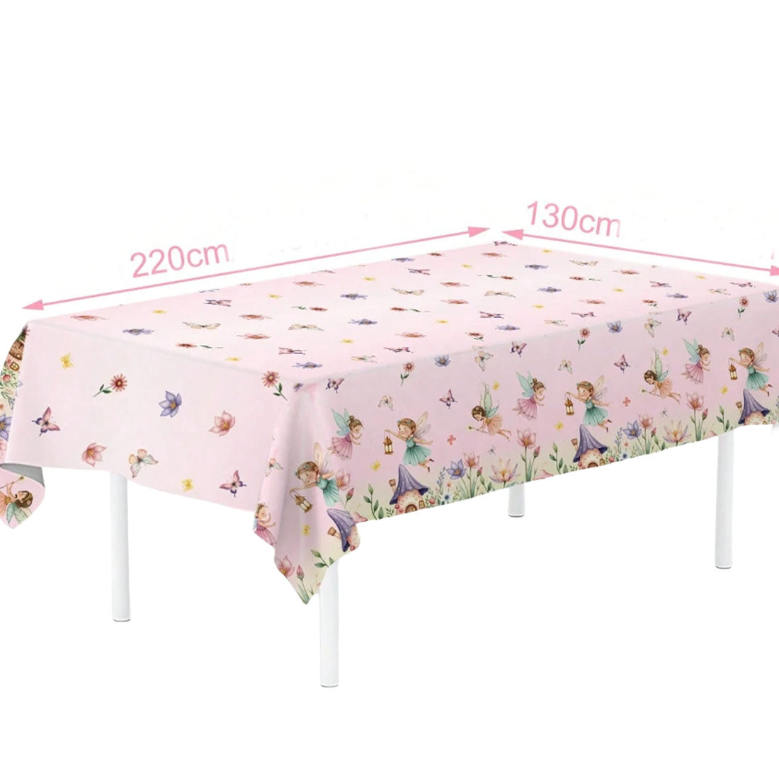 Flower Fairy Pink Party Tablecloth