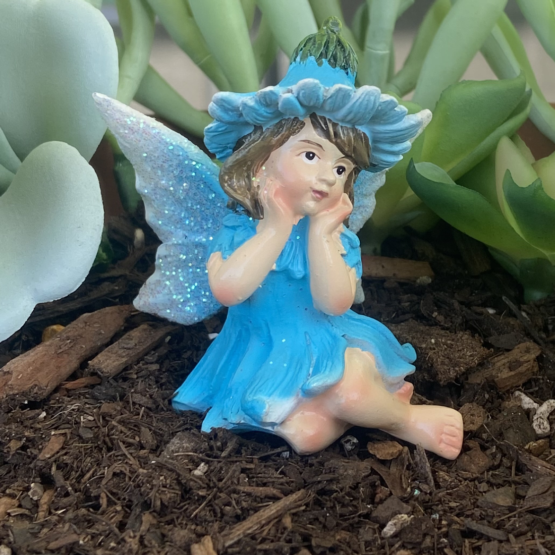 Flower Petal Sitting Fairy Figurines
