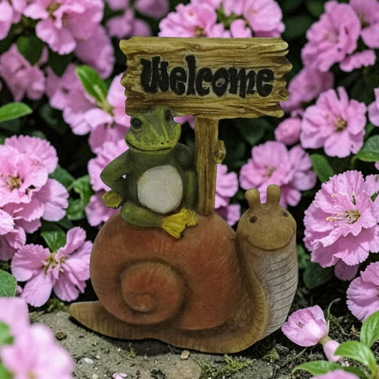Frog & Snail Welcome Sign