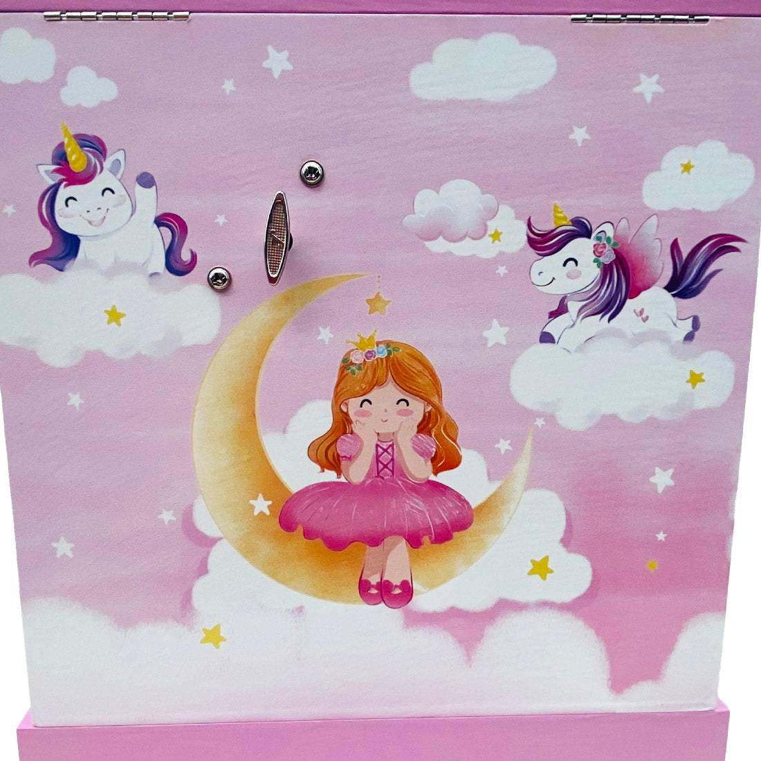 Girl and Unicorn Wardrobe Style Jewellery Music Box