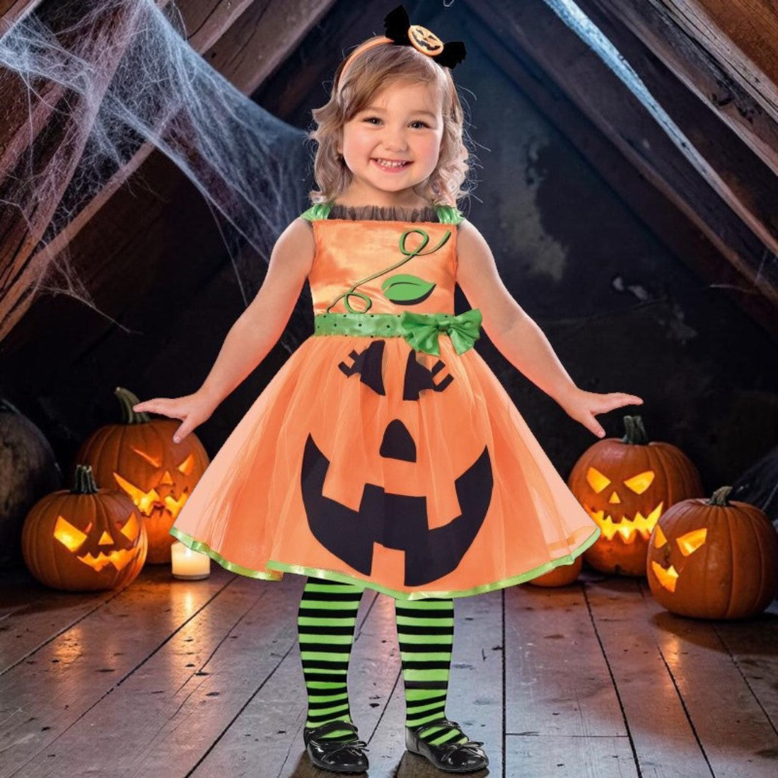 Girls Cute Pumpkin Costume