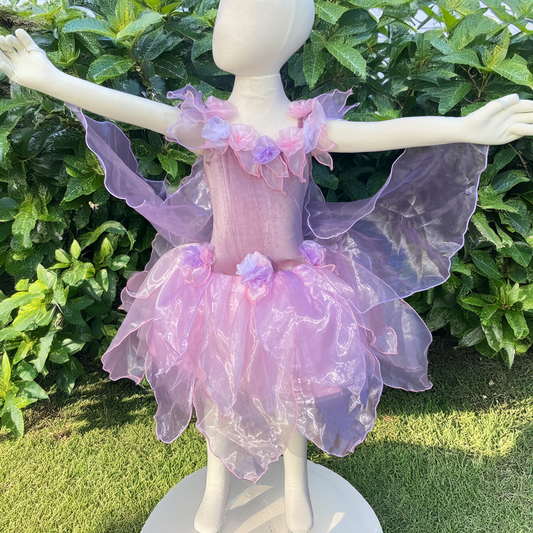 Girls Pink and Lilac Forest Fairy Dress