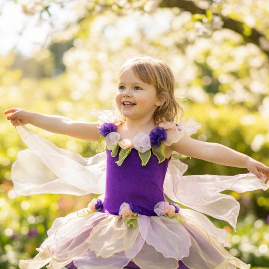 Girls Pink and Purple Forest Fairy Dress