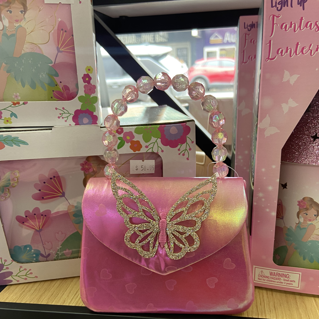 Girls Pink Fairy Butterfly Friends Handbag