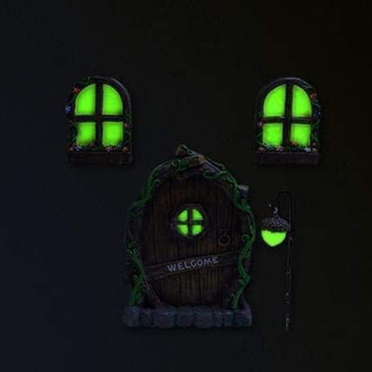 Glow in The Dark Fairy Door Windows and Lantern