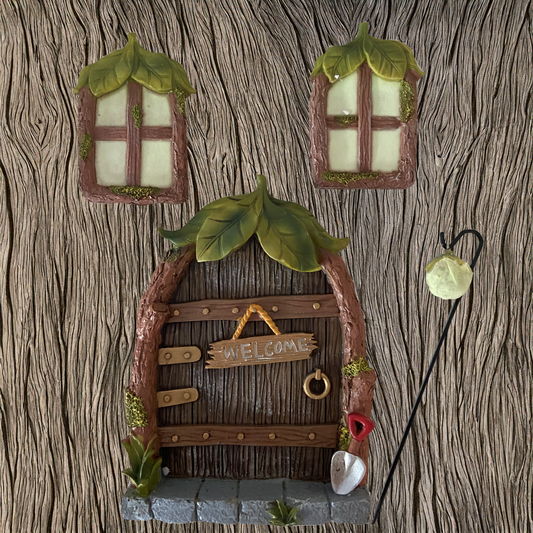 Glow in The Dark Fairy Welcome Door Windows and Lantern