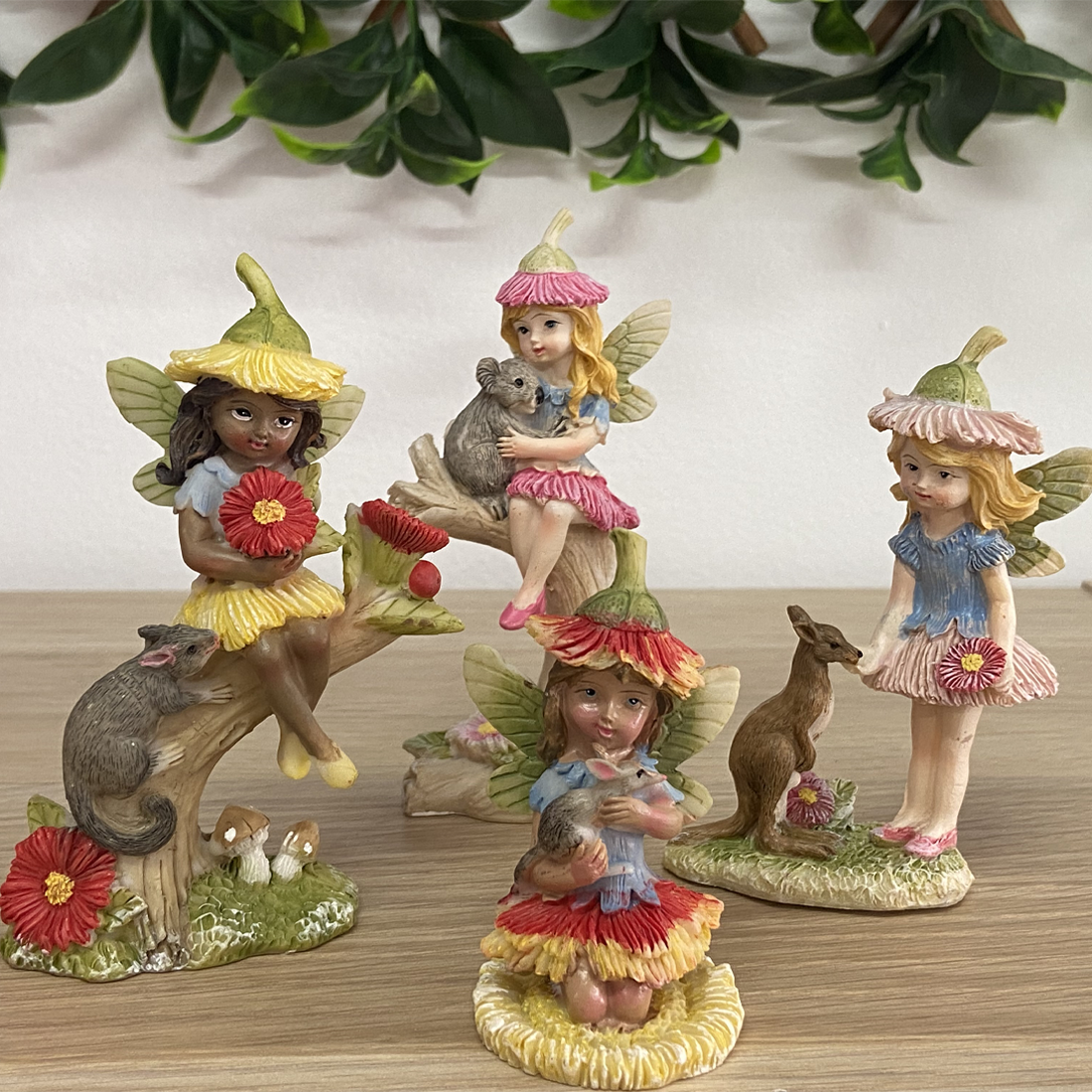 Gum Blossom Fairy with Kangaroo Figurine