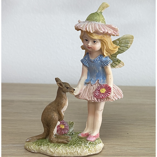 Gum Blossom Fairy with Kangaroo Figurine