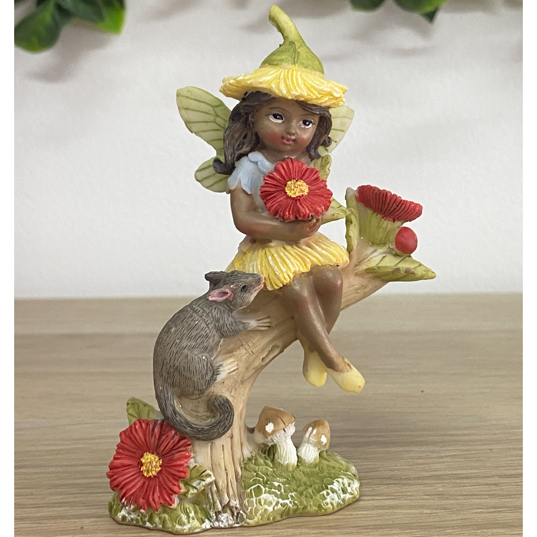 Gum Blossom Fairy with Possum Figurine