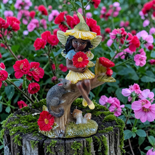 Gum Blossom Fairy with Possum Figurine