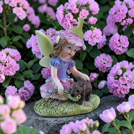 Gum Blossom Fairy with Wombat Figurine